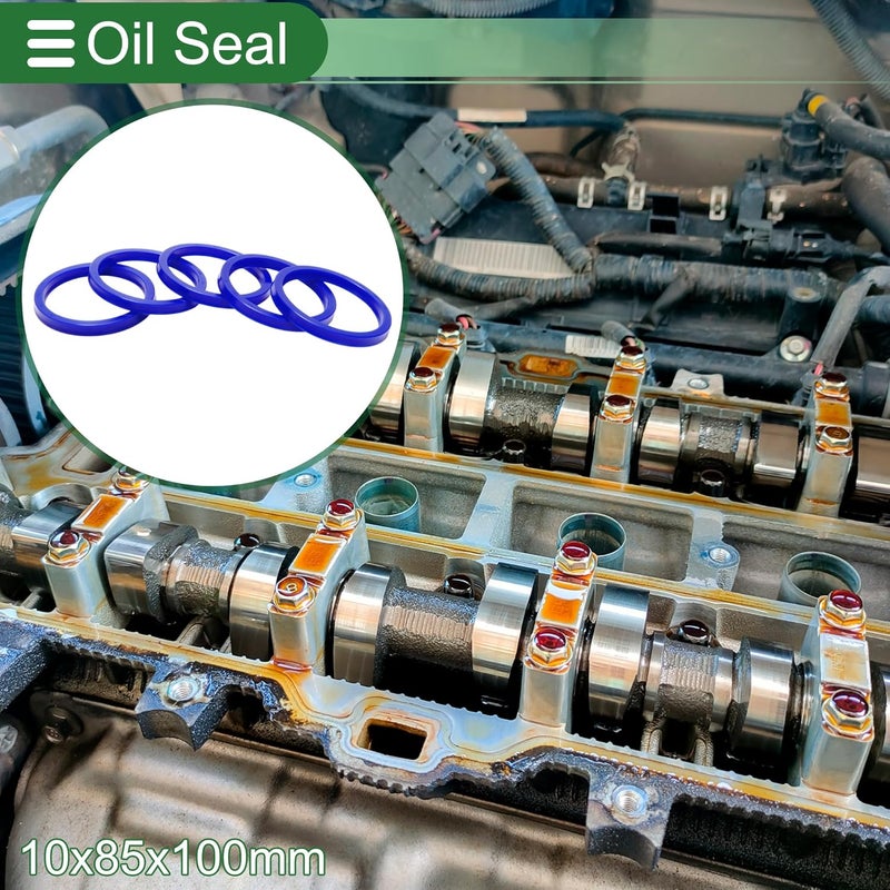 TUCKBOLD Universal Oil Seal UN Lip Seal Ring Rotary Shaft Seal 85x100x10mm High Pressure TPU Blue 5 Pcs - Image 2